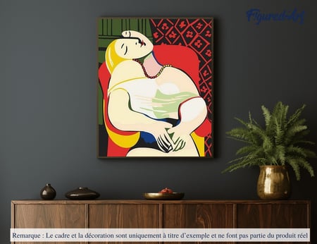 Peinture par Numéro Figured'Art - Picasso Le Rêve - Kit de Loisir Créatif DIY Numéro d'Art Complet - 40x50cm sans châssis en bois