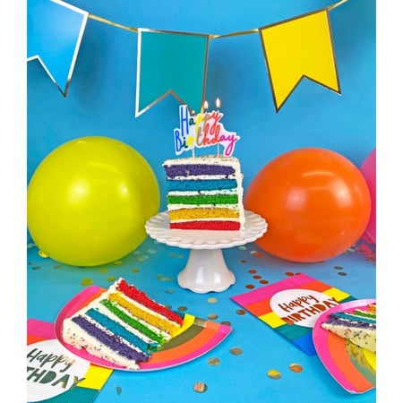 Bougie Happy Birthday Pastel (10 cm) pour l'anniversaire de votre