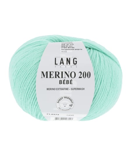 Pelote de laine à tricoter pour layette MERINO 200 BEBE - Lang Yarns 373 Vert