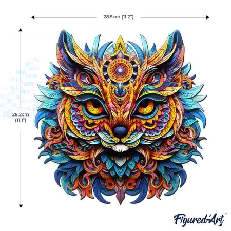 Puzzle En Bois En Forme De Chat De 135 Pièces De Couleur