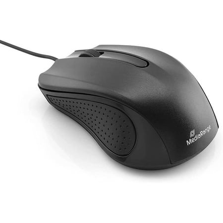 Souris optique filaire MediaRange - 3 boutons - 1000Dpi - Plug and Play -Noire