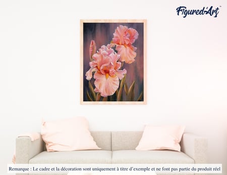 Peinture par Numéro Figured'Art - Iris rosé - Kit de Loisir Créatif DIY Numéro d'Art Complet - 40x50cm sans châssis en bois