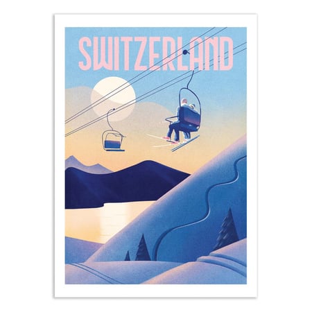 Affiche 50x70 cm - Ski Switzerland - Mark Harrison