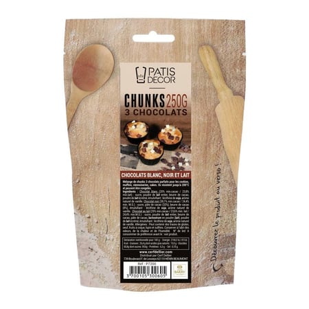 Mélange de chunks aux 3 chocolats 250 g