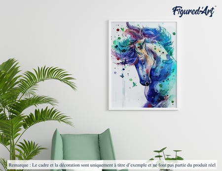 Peinture par Numéro Figured'Art - Cheval coloré - Kit de Loisir Créatif DIY Numéro d'Art Complet - 40x50cm sans châssis en bois