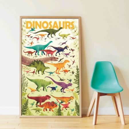 Poster découverte avec stickers dinosaures