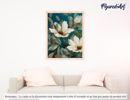 Peinture par Numéro Figured'Art - Déclinaison de fleurs blanches - Kit de Loisir Créatif DIY Numéro d'Art Complet - 40x50cm sans châssis en bois