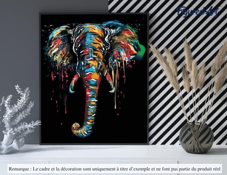 Peinture par Numéro Figured'Art - Peinture Elephant - Kit de Loisir Créatif DIY Numéro d'Art Complet - 40x50cm sans châssis en bois
