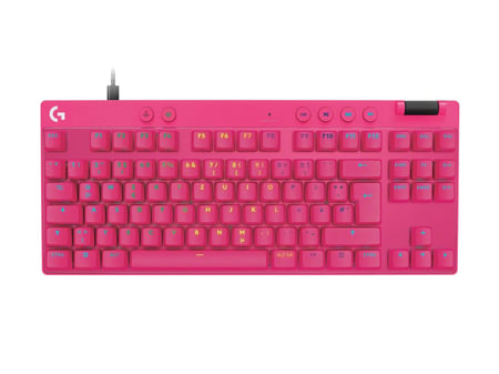 Clavier Gamer - Logitech G PRO X TKL RAPID - Rose - Filaire USB - Rétroéclairage LED