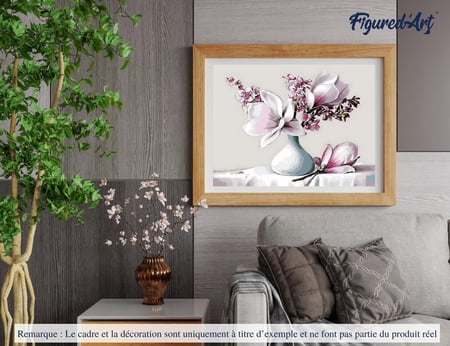 Peinture par Numéro Figured'Art - Magnolia - Kit de Loisir Créatif DIY Numéro d'Art Complet - 40x50cm sans châssis en bois