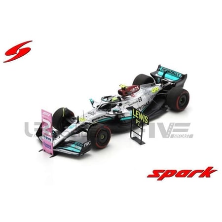 Voiture Miniature de Collection - SPARK 1/43 - MERCEDES-AMG W13 E Performance - Brazil GP 2022 - Grey / Blue / Yellow - S8556