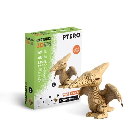 Cartonic® Sculpture-Puzzle 3D carton- 149 pcs - Mini Ptérodactyl - Cartonic