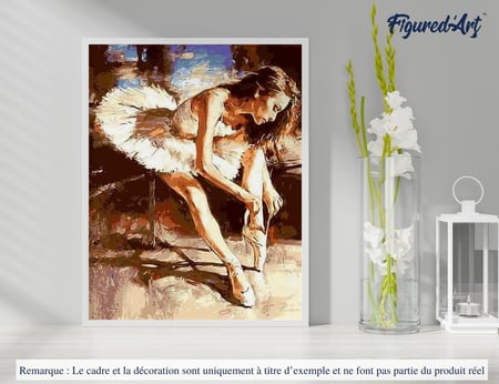 Peinture par Numéro Figured'Art - Une Ballerine se prépare - Kit de Loisir Créatif DIY Numéro d'Art Complet - 40x50cm sans châssis en bois
