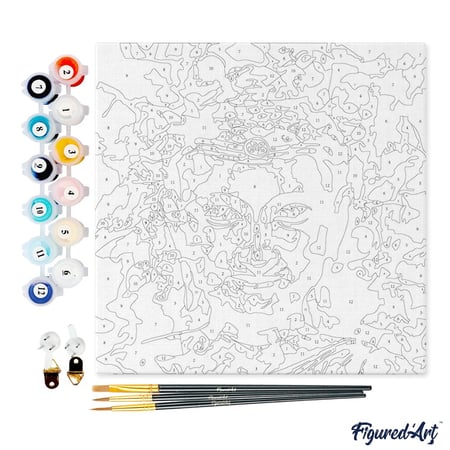 Mini Peinture par Numéro Figured'Art 20x20cm avec cadre Bouddha précieux - Petit Format