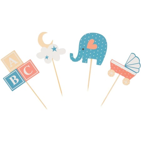 Kit 24 Caissettes et Déco Cupcakes - Baby