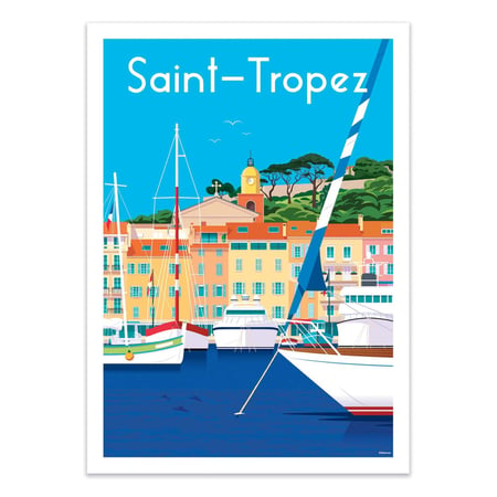 Affiche 30x40 cm - Saint Tropez - Raphael Delerue