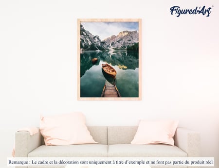 Peinture par Numéro Figured'Art - Barque et lac de montagne - Kit de Loisir Créatif DIY Numéro d'Art Complet - 40x50cm sans châssis en bois