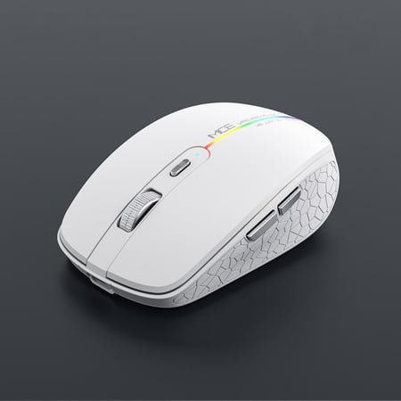 Souris Gaming Sans Fil Silencieuse 6 Boutons Dual Mode Rechargeable Blanc Blanc YONIS