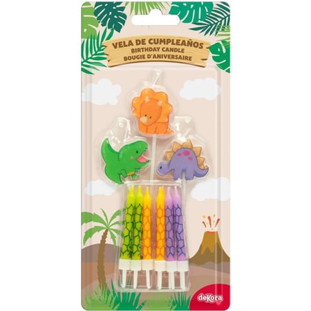 Mix Bougies d'Anniversaire Dinosaures