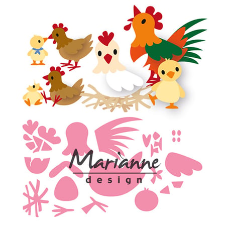 Gabarit de découpe - Marianne Design - Eline's Chicken family