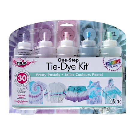 Kit de teinture - Teinture textile Tulip - Lavande, lila, rose clair, bleu ciel et menthe.