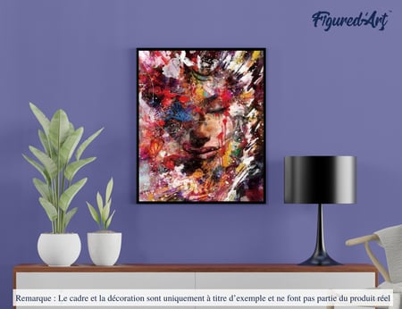 Peinture par Numéro Figured'Art - Visage féminin abstrait - Kit de Loisir Créatif DIY Numéro d'Art Complet - 40x50cm sans châssis en bois
