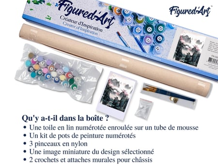 Peinture par Numéro Figured'Art - Paysage de Chine - Kit de Loisir Créatif DIY Numéro d'Art Complet - 40x50cm sans châssis en bois