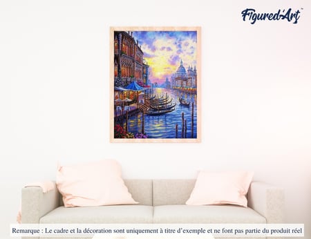 Peinture par Numéro Figured'Art - Le Grand Canal de Venise - Kit de Loisir Créatif DIY Numéro d'Art Complet - 40x50cm sans châssis en bois