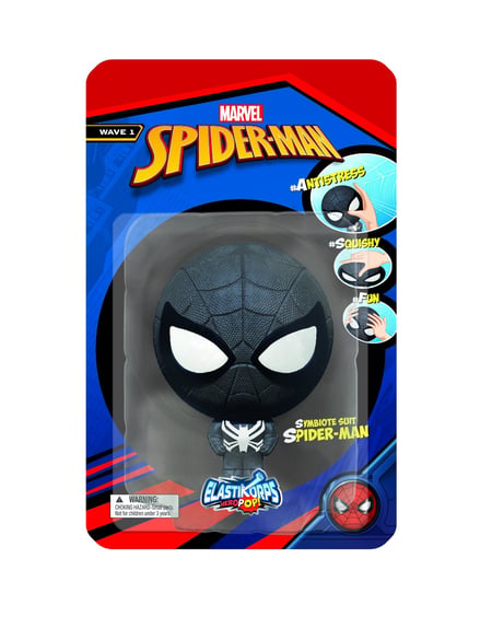 Figurine Extensible 10 cm - CICABOOM Elastikorps HeroPop - Marvel Symbiote Spider-Man