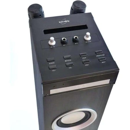 Inovalley Karaoké - enceinte pc bluetooth + lumière multicolore + fonction cd - noir - mate