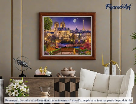 Peinture par Numéro Figured'Art - Notre-Dame Etoilée - Kit de Loisir Créatif DIY Numéro d'Art Complet - 40x50cm sans châssis en bois