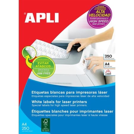 Étiquettes blanches permanentes pour laser 105,0 x 148,0 mm 250 feuilles