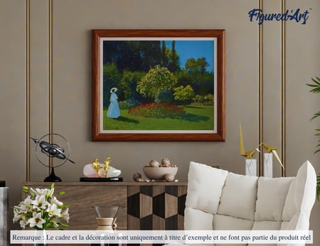 Peinture par Numéro Figured'Art - Dame en blanc au jardin - Monet - Kit de Loisir Créatif DIY Numéro d'Art Complet - 40x50cm sans châssis en bois