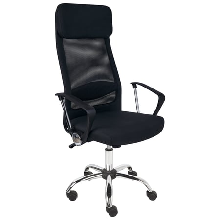 Chaise de Bureau Noire Réglable Pivotante Inclinable Style Moderne