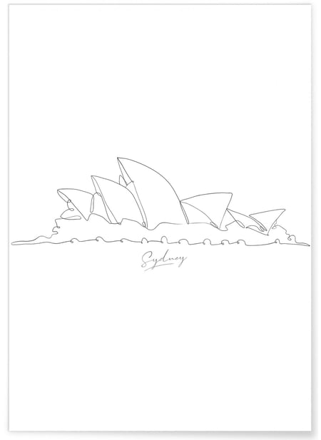 Affiche Line Art Sydney | A3 : 29,7x42cm