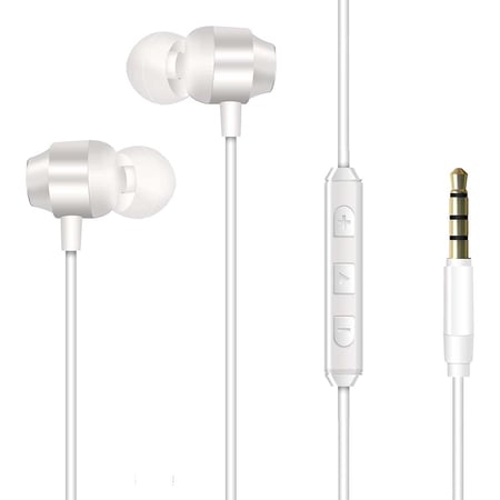 ENERGIZER Écouteurs Filaires Jack 3.5mm Classic CIA10 avec Micro Intégré Son Puissant Blanc