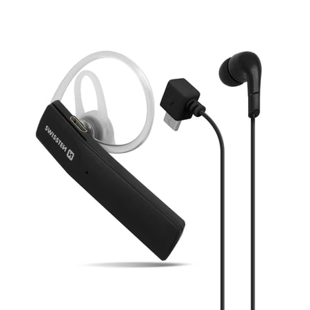 Oreillette Bluetooth Mono Kit Mains Libres Connexion Multipoint Swissten  Noir - Ecouteurs