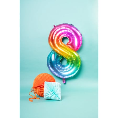 Ballon Géant Rainbow Chiffre 8 - 81 cm