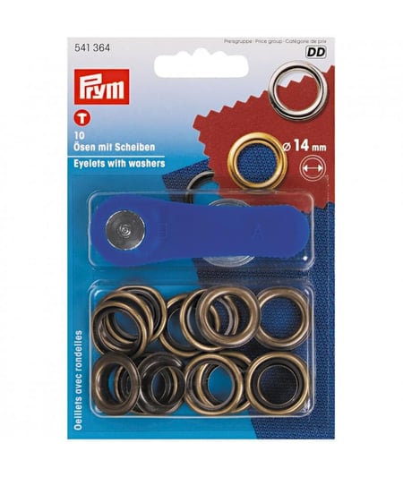 Oeillet et rondelles 4 à 14mm - Prym 14 Laiton