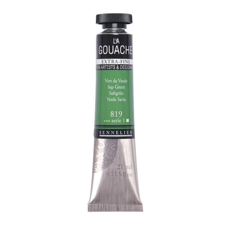Gouache - Extra-fine - Vert de vessie - 819 - Tube de 21ml - Sennelier