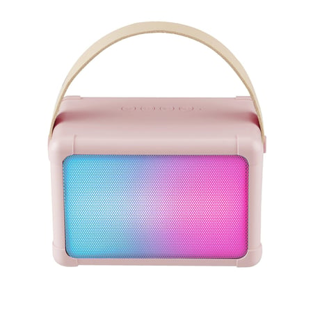 Enceinte Bluetooth Microphone HiFi LED Portable Rose Effets RGB Compacte Rose YONIS