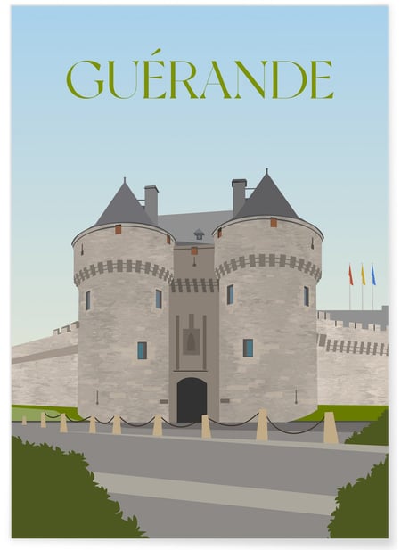 Affiche ville Guérande | A3 : 29,7x42cm