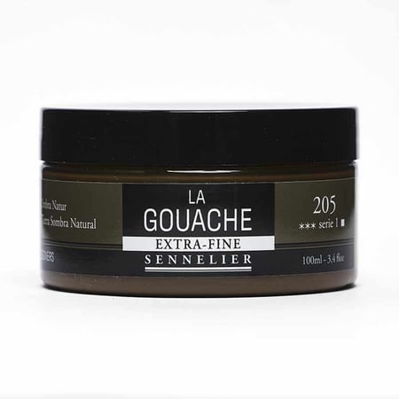 Gouache - Extra-fine - Terre d'ombre naturelle - 205 - Sennelier - Pot de 100ml - Beaux-arts