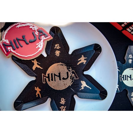 8 Assiettes Ninja Noir/Or