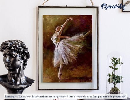 Peinture par Numéro Figured'Art - Ballerine en pointes - Kit de Loisir Créatif DIY Numéro d'Art Complet - 40x50cm sans châssis en bois