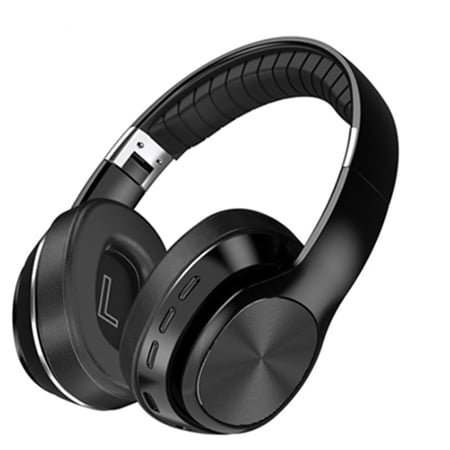 Casque Audio Bluetooth 5.0 Pliable Sans Fil Avec Micro Et Carte TF Rouge Noir YONIS