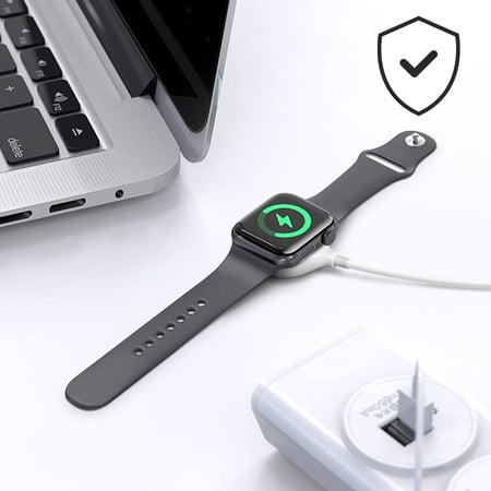 Chargeur Sans Fil Apple Watch (tout modèle), Câble USB 1m - LinQ Blanc -  Français