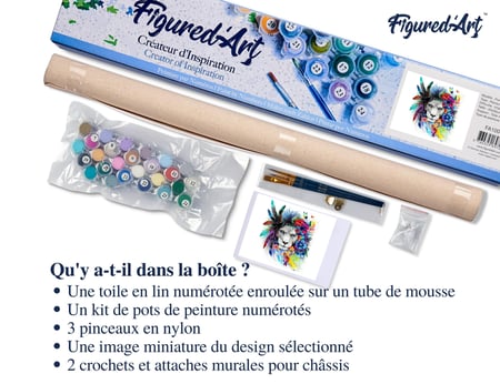 Peinture par Numéro Figured'Art - Lion Prêt pour la Parade - Kit de Loisir Créatif DIY Numéro d'Art Complet - 40x50cm sans châssis en bois