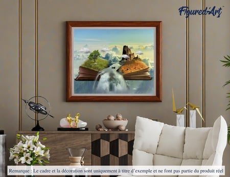 Peinture par Numéro Figured'Art - Livre paysage - Kit de Loisir Créatif DIY Numéro d'Art Complet - 40x50cm sans châssis en bois