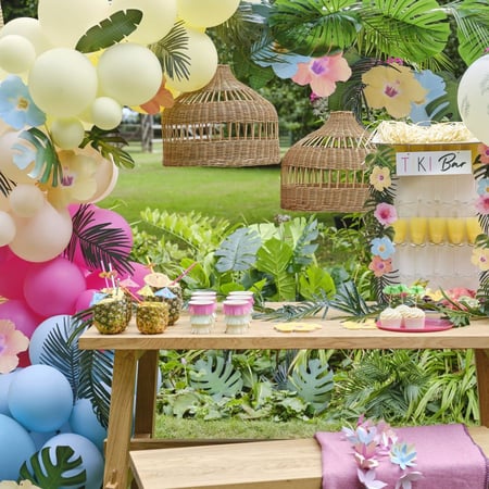 3 Décorations Lanternes Tiki Hawaii